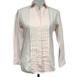 Levy’s Nashville Vintage Womens Button Front Top Pale Pink Pleated Front 4